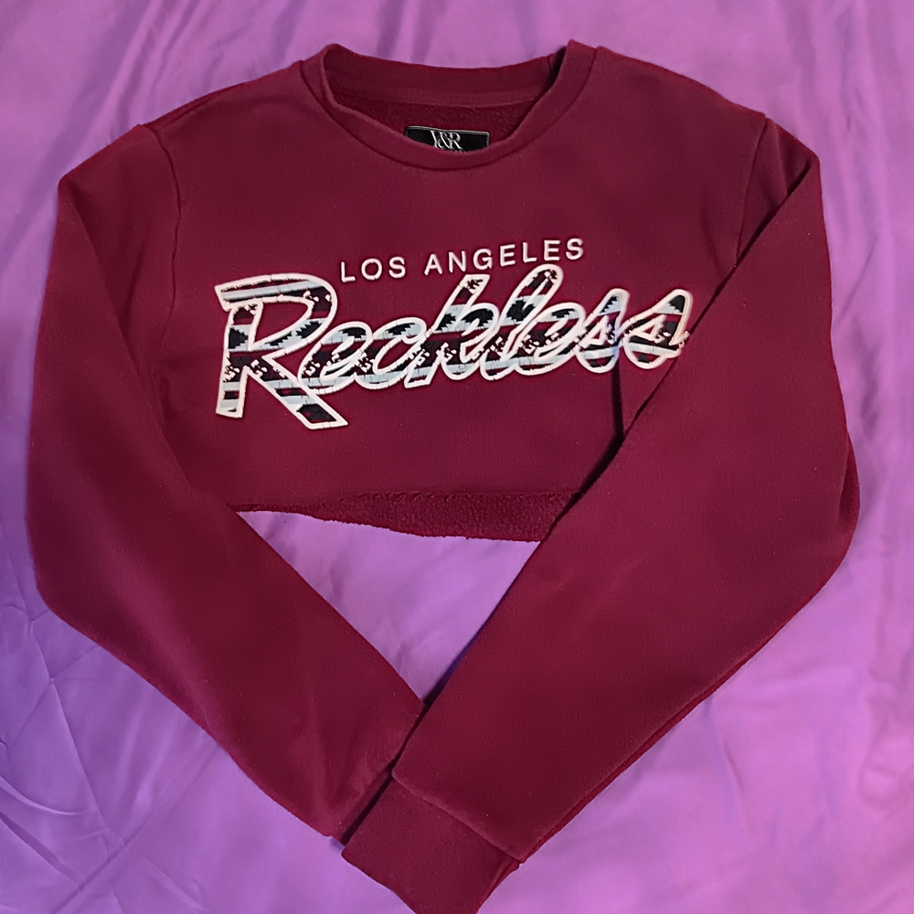 Women's Burgundy Cropped Sweater